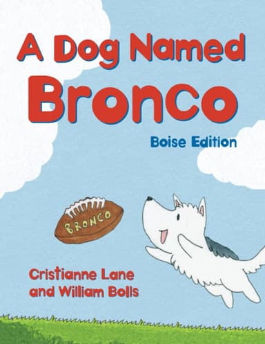 Cover of a book where a dog is catching a football